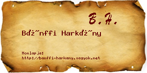 Bánffi Harkány névjegykártya